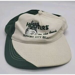 Hooters Cap On The Beach Panama City Beach FL Florida Strap back White Green